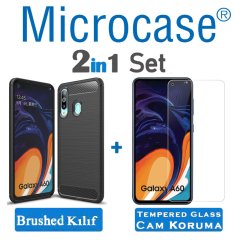 Microcase Samsung Galaxy A60 Brushed Silikon Kılıf +CAM