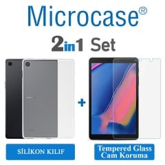 Microcase Samsung Galaxy Tab A 8.0 2019 T295 Silikon Soft Kılıf + Tempered Glass Cam Koruma (SEÇENEKLİ)