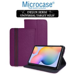 Microcase Samsung Galaxy Tab S6 Lite 10.4 P610 Delüx Serisi Universal Standlı Deri Kılıf - Mor