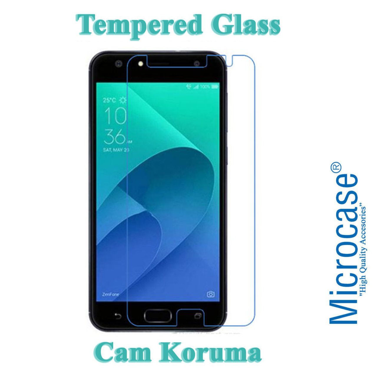 Microcase Asus Zenfone Live ZB553KL Tempered Glass Cam Koruma