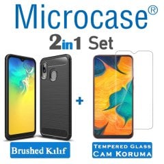 Microcase Samsung Galaxy A20 Brushed Silikon Kılıf +CAM