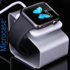 Microcase Apple Watch SE 44 mm için Alüminyum Şarj Standı - Gümüş