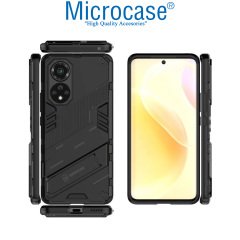 Microcase Huawei Nova 9 SE Matrix Serisi Armor Standlı Perfect Koruma Kılıf -Siyah
