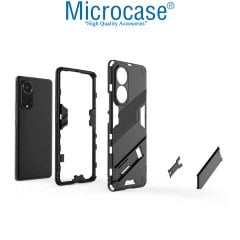 Microcase Huawei Nova 9 SE Matrix Serisi Armor Standlı Perfect Koruma Kılıf -Siyah