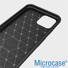 Microcase Google Pixel 4 XL Brushed Carbon Fiber Silikon Kılıf - Siyah
