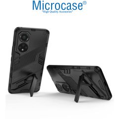 Microcase Huawei Nova 9 SE Matrix Serisi Armor Standlı Perfect Koruma Kılıf -Siyah