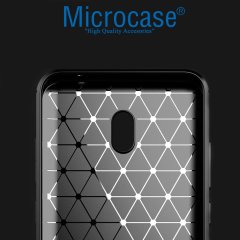 Microcase Xiaomi Redmi 8A Brushed Carbon Fiber Silikon Kılıf - Siyah