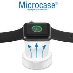 Microcase Apple Watch SE 44 mm için Manyetik Şarj Aygıtlı USB Kablo 1 Metre - Beyaz