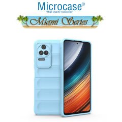 Microcase Xiaomi Poco F4 Miami Serisi Darbeye Dayanıklı Silikon Kılıf - Açık Mavi