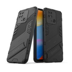 Microcase Xiaomi Redmi 10C Matrix Serisi Armor Standlı Perfect Koruma Kılıf -Siyah
