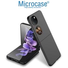Microcase Huawei P50 Pocket için Mat Yüzey Plastik Koruma Sert Kılıf -Siyah