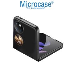 Microcase Huawei P50 Pocket için Mat Yüzey Plastik Koruma Sert Kılıf -Siyah