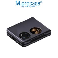 Microcase Huawei P50 Pocket için Mat Yüzey Plastik Koruma Sert Kılıf -Siyah