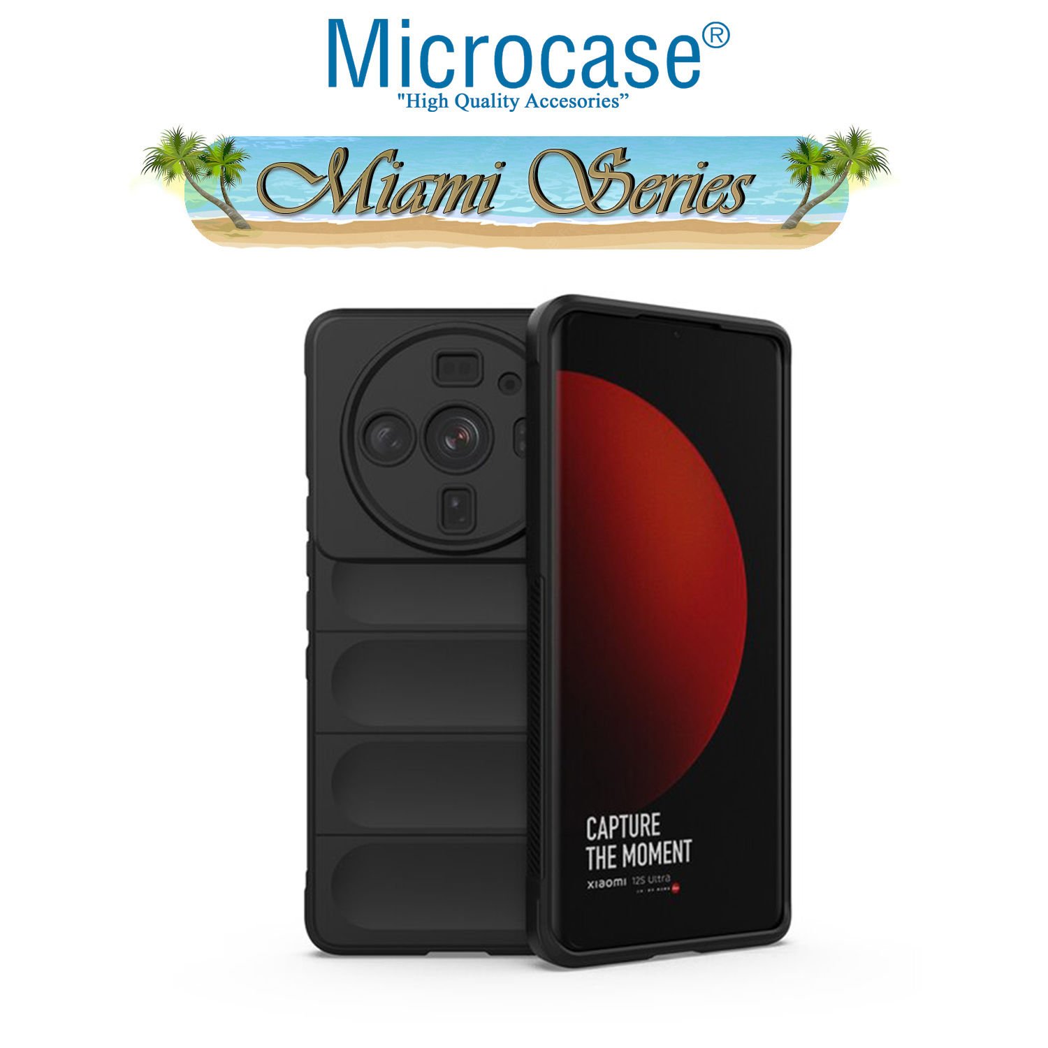 Microcase Xiaomi Mi 12 Ultra Miami Serisi Darbeye Dayanıklı Silikon Kılıf - Siyah