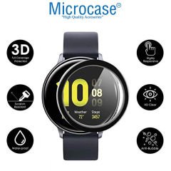 Microcase Google Pixel Watch Tam Kaplayan Kavisli Ekran Koruyucu 3D Pet Film - Siyah AL3385