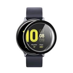 Microcase Google Pixel Watch Tam Kaplayan Kavisli Ekran Koruyucu 3D Pet Film - Siyah AL3385