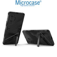 Microcase Xiaomi Redmi K50 Gaming Matrix Serisi Armor Standlı Perfect Koruma Kılıf -Siyah