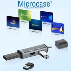 Microcase Type-C to USB 3.0 Çoğaltıcı Hub 3in1 OTG Adaptör - AL3574