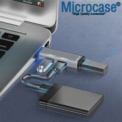 Microcase Type-C to USB 3.0 Çoğaltıcı Hub 3in1 OTG Adaptör - AL3574