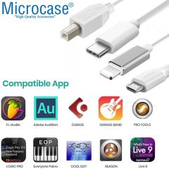 Microcase 3in1 Lighting - Type-C - Micro USB Yazıcı Kablosu Lighting - Type-C - Micro USB to USB B Çevirici - 1 metre AL3192