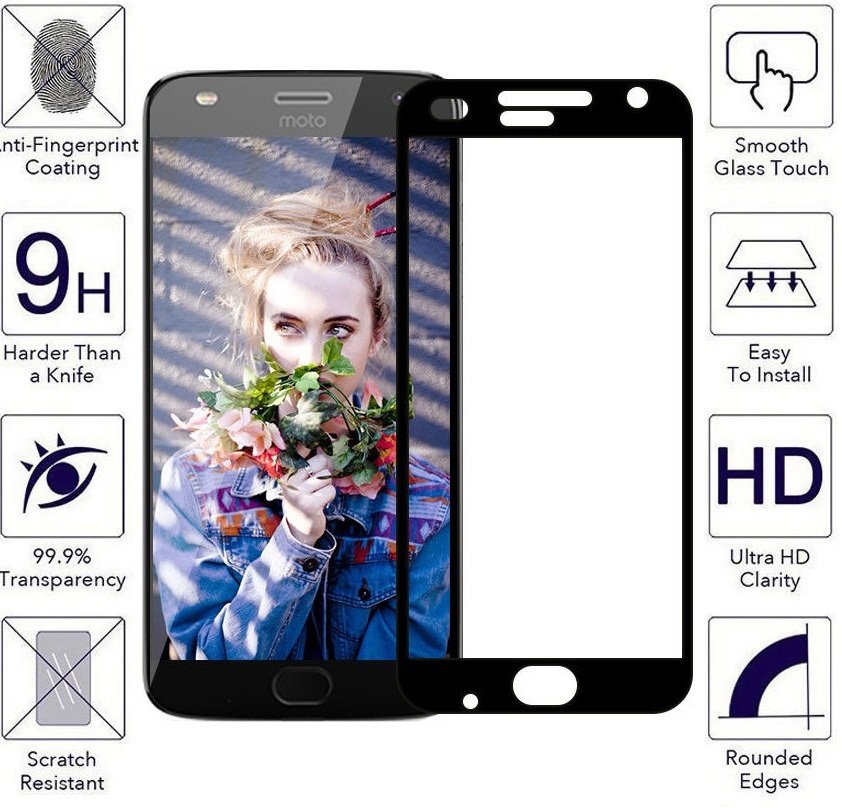 Motorola Moto Z2 Play Tam Kaplayan Tempered Glass Cam Koruma