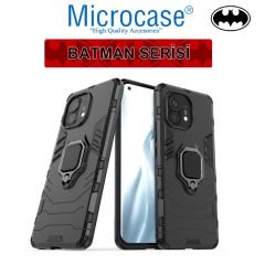 Microcase Xiaomi Mi 11 Pro Batman Serisi Yüzük Standlı Armor Kılıf - Siyah