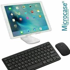 Microcase Apple iPad Air 11 2024  Tablet  için Bluetooth Klavye+Mouse+TR Sticker AL2691