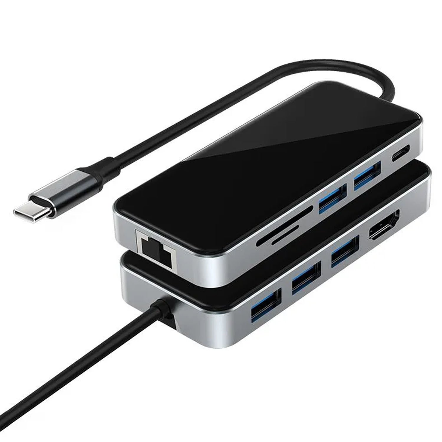 AirSky Type-C to HDMI USB 3.0 RJ45 USB-C 60W TF ve SD Dönüştürücü HUB - AL3575