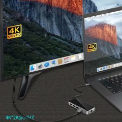 AirSky Type-C to HDMI USB 3.0 RJ45 USB-C 60W TF ve SD Dönüştürücü HUB - AL3575