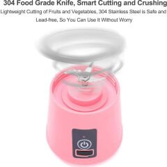 Microcase USB Şarj Edilebilir Paslanmaz Çelik Keskin Bıçaklı Mini Blender Smoothie Mixer AL3963