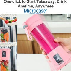 Microcase USB Şarj Edilebilir Paslanmaz Çelik Keskin Bıçaklı Mini Blender Smoothie Mixer AL3963