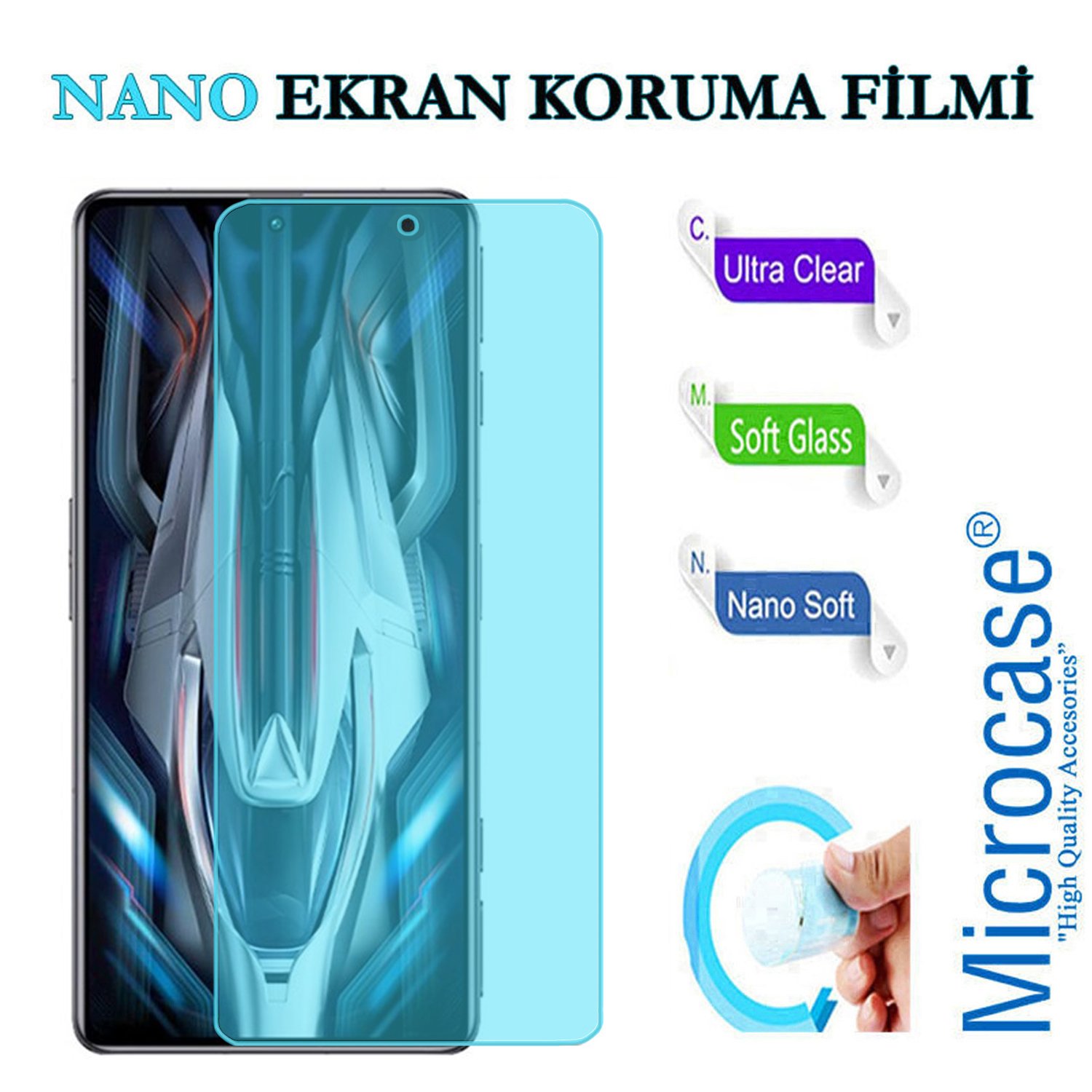 Microcase Xiaomi Poco F4 GT 5G Nano Esnek Ekran Koruma Filmi