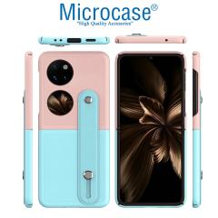 Microcase Huawei P50 Pocket Parmak Tutuculu Plastik Kılıf - Siyah-Lacivert