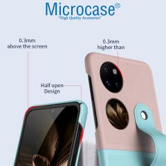 Microcase Huawei P50 Pocket Parmak Tutuculu Plastik Kılıf - Siyah-Lacivert