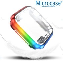 Microcase Apple Watch SE 44 mm Rainbow Serisi Silikon Kılıf