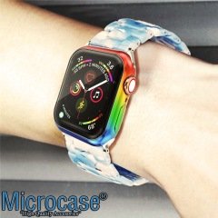 Microcase Apple Watch SE 44 mm Rainbow Serisi Silikon Kılıf