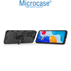 Microcase Xiaomi Redmi Note 11  Batman Yüzüklü Armor Kılıf - Siyah