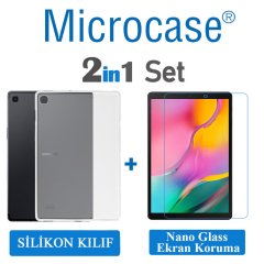 Samsung Tab A 10 2019 T510 T515 Silikon Kılıf Şeffaf+EKRAN KORUMA