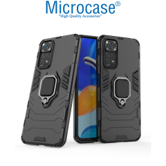 Microcase Xiaomi Redmi Note 11S Batman Yüzüklü Armor Kılıf - Siyah