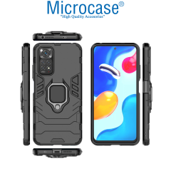 Microcase Xiaomi Redmi Note 11S Batman Yüzüklü Armor Kılıf - Siyah
