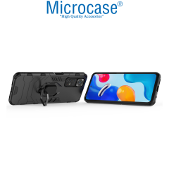 Microcase Xiaomi Redmi Note 11S Batman Yüzüklü Armor Kılıf - Siyah