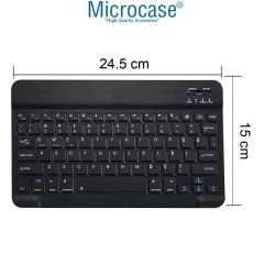 Microcase Xiaomi Redmi Pad Se 11 inch ile uyumlu Tablet Çanta+Bluetooth Klavye+Mouse+Tablet Standı Siyah-AL4840