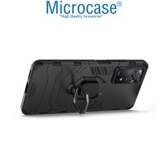 Microcase Xiaomi Redmi Note 11 Pro 4G Batman Yüzüklü Armor Kılıf - Siyah