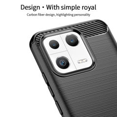 Microcase Xiaomi Mi 13 Global Brushed Carbon Fiber Silikon Kılıf - Siyah AL3332