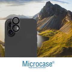 Microcase  Iphone 16 / 16 Plus 3D Kamera Camı Lens Koruyucu Glass Şeffaf Night DELUX Version-AL3403