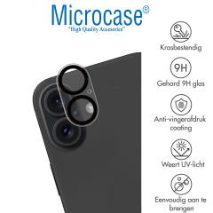 Microcase  Iphone 16 / 16 Plus 3D Kamera Camı Lens Koruyucu Glass Şeffaf Night DELUX Version-AL3403
