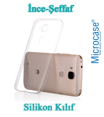 Microcase Huawei G8 İnce 0.2 mm Soft Silikon Kılıf + Tempered CAM
