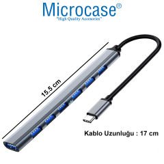 Microcase Type-C to 6xUSB 2.0 1xUSB 3.0 Port Çoğaltıcı Hub 7in1 OTG Adaptör - AL3576