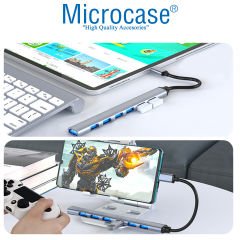 Microcase Type-C to 6xUSB 2.0 1xUSB 3.0 Port Çoğaltıcı Hub 7in1 OTG Adaptör - AL3576