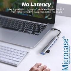 Microcase Type-C to 6xUSB 2.0 1xUSB 3.0 Port Çoğaltıcı Hub 7in1 OTG Adaptör - AL3576
